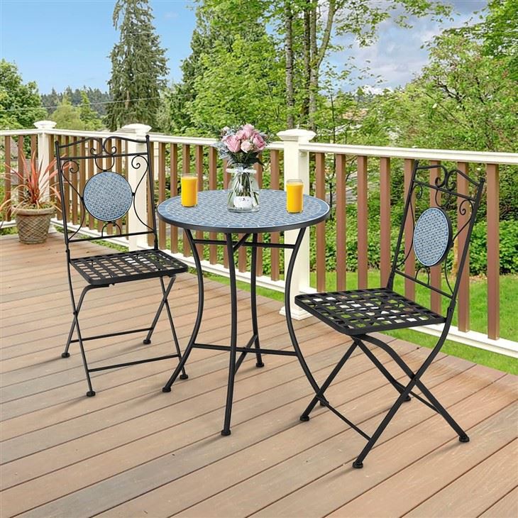 Outdoor Garden Furniture Set With Mosaic