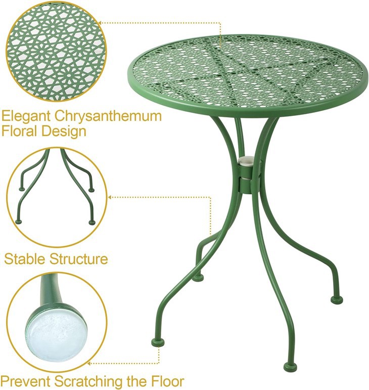 Outdoor And Indoor Steel Round Table Metal Coffee Table