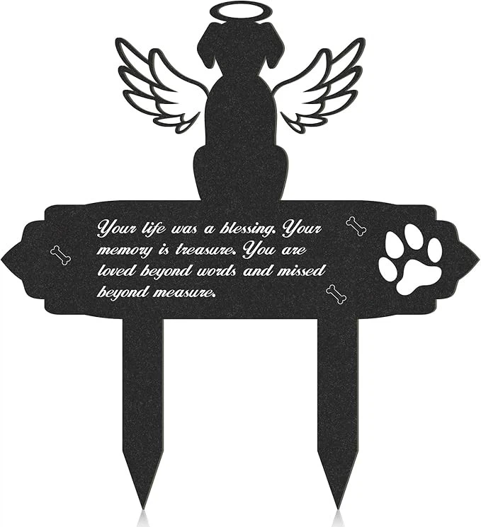 Grave Garden Metal Decorations Memorial Dog Angel Wings Stakes manufacturers